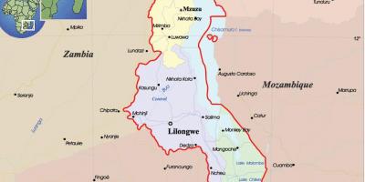 แผนที่ของการเมืองมาลาวี name
