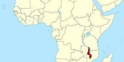 แผนที่ของมาลาวีตำแหน่งแผนที่แอฟริกา